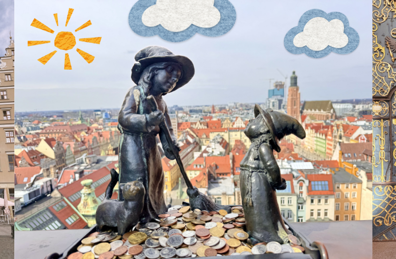 City Trip nach Breslau. Reisebloggerin Ingrid zeigt den Ausblick über Breslau, Breslauer Zwerge und die Universität Breslau
